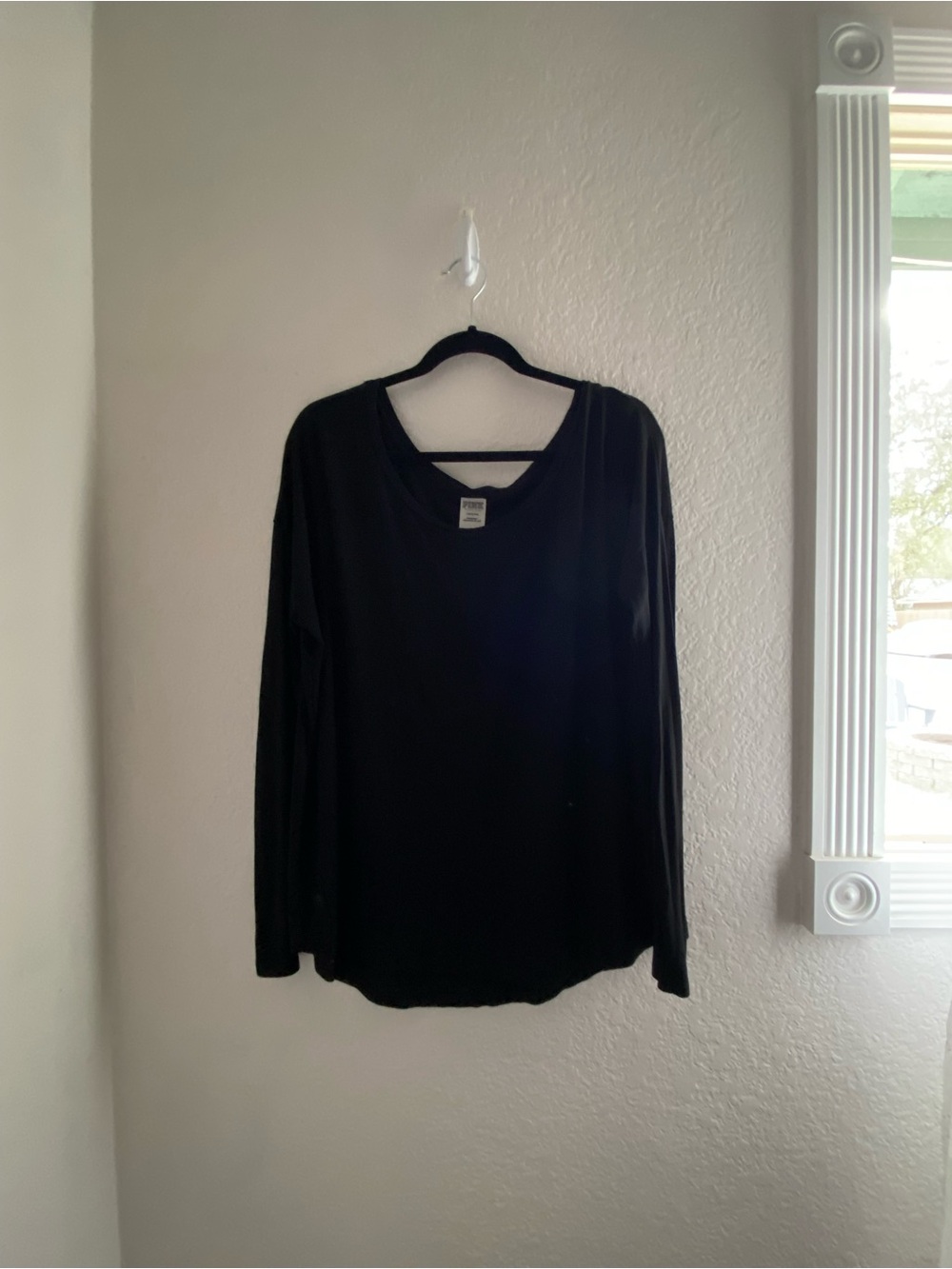 PINK Victoria's Secret Black Long Sleeve Crew Top